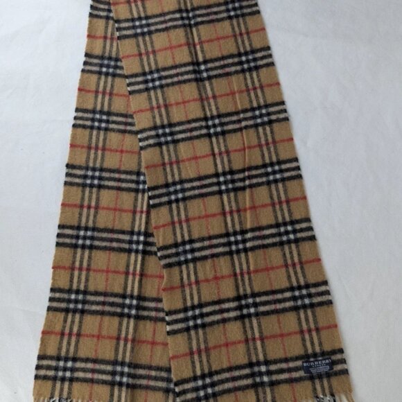 Burberry Unisex Lambswool Check Scarf Beige - Used – Soft Warm Designer Style - Picture 3 of 7